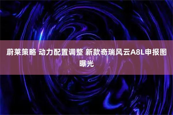 蔚莱策略 动力配置调整 新款奇瑞风云A8L申报图曝光