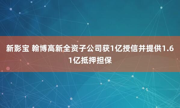 新影宝 翰博高新全资子公司获1亿授信并提供1.61亿抵押担保